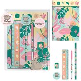 Pusheen Set školskog pribora Botanical - bilježnica A5, olovka, kemijska, ravnalo, gumica i šiljilo | shoptok.hr