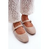 Boto Eco Suede Ballerinas Embellished with Jet Beige Tinara | Shoptok.si