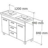 Ormarić s umivaonikom Flat 120 podni | shoptok.hr