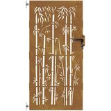  Vrtna vrata 85 x 175 cm od čelika COR-TEN s uzorkom bambusa | shoptok.hr