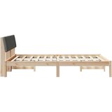  Okvir kreveta smeđe i tamnosivo 135 x 190 cm Masivna borovina | shoptok.hr