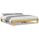 vidaXL posteljni okvir brez vzmetnice 180x200 cm masivni les hrast | Shoptok.si
