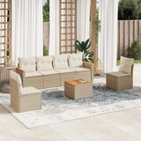  7-dijelni set vrtnih sofa od poliratana s jastucima bež | shoptok.hr