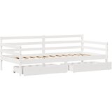  Dnevni krevet s ladicama bez madraca bijeli 90x190 cm masivno drvo | shoptok.hr