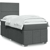 vidaXL Box spring postelja z vzmetnico temno siva 100x200 cm blago | Shoptok.si