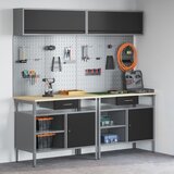 vidaXL Set od 6 Siva, Crna Čelik Srednje Skladište | shoptok.hr