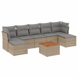 Maison Chic Seti vrtnega pohištva - Vrtna garnitura - Vrtni pohištvo set 8-delna z blazinami bež poli ratan, (21800371) | Shoptok.si