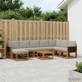  Set vanjskih sofa 9 kom. Prirodna i svjetlosiva | shoptok.hr