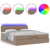  Otoman krevet s madracima i LED 160x200cm umjetna koža - Boja cappuccina 160 x 200 cm | shoptok.hr
