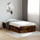 Maison Chic Posteljni okvir - Enojna postelja - Postelja za odrasle s predali dimljen hrast 90x190 cm inž. les, (21696986) | Shoptok.si