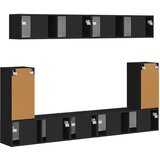  Set TV komoda 5 kom. Crna Konstruirano drvo | shoptok.hr