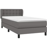  s oprugama i madracem sivi 90 x 190 cm od umjetne kože | shoptok.hr