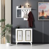 Woody Fashion masal - white, gold whitegold hall stand Cene