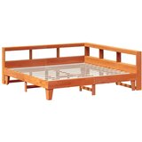  Knjižna postelja brez vzmetnice vošč. rjava 180x200 cm borovina, (21792327) | Shoptok.si