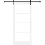  Klizna vrata 93 x 211 cm Masivna borovina i staklo Bijelo | shoptok.hr