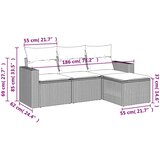  4-dijelni set vrtnih sofa od poliratana s jastucima crni | shoptok.hr