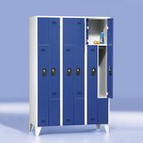 Wolf Garderobna omara Z, višina predelka 820 mm, VxŠxG 1850 x 1200 x 500 mm, širina razdelka 400 mm, barva korpusa / vrat svetlo siva / svetlo siva | Shoptok.si