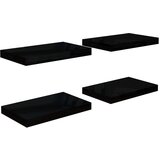 Maison Chic 4 kosi Lebdeče Stenske Police - Viseče police sijaj črne 40x23x3,8 cm MDF, (21794027) Cene