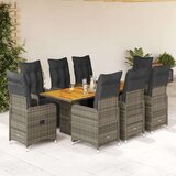  9-dijelni vrtni bistro set od poliratana s jastucima sivi | shoptok.hr