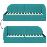 vidaXL Kotna postelja z vzglavjem Turkizna 100 x 200 cm Žamet | Shoptok.si