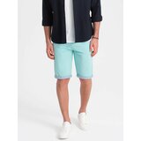 Ombre Men's chinos shorts with denim trim cene