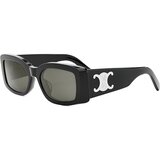 Celine Maxi Triomphe Black Rectangular Sunglasses ONE SIZE (53) Črna/Siva | Shoptok.si