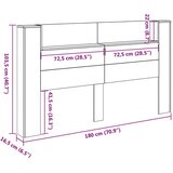  Krevetna ploča s LED-om s policom Sonoma 180 x 16 5 x 103 5 cm - sonoma hrast 180 cm | shoptok.hr