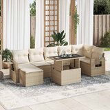 Maison Chic Seti vrtnega pohištva - Vrtna garnitura - Vrtni pohištvo set 8-delna z blazinami bež poli ratan, (21799067) | Shoptok.si