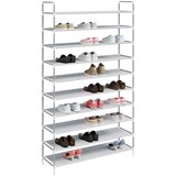  Stalak za cipele 10 polica od metala i netkane tkanine srebrni | shoptok.hr