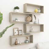 vidaXL kockaste zidne police 4 kom boja hrasta 60x15x23 cm od iverice Cijene