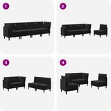  Komplet pohištva za dnevno sobo z blazino 4 pcs Črna Žamet, (5000272715) | Shoptok.si