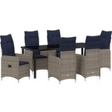  Vrtni set za objed 7 kom. Crna poliratan | shoptok.hr
