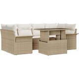  Sjedeća garnitura za vrt 7 kom. Bež [Sintetički]: Poli Ratan 234 x 132,5 x 85 cm | shoptok.hr