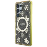  Maska za Samsung Galaxy S25 Ultra/ S938B braon Guess 4G Background Gold Electroplated Peony Pattern MagSafe | ePonuda.com