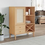  Visoka komoda SENJA smeđa izgled ratana 90x40x112 cm borovina | Eponuda.ba