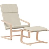  Stol za sproščanje s stolčkom za noge krem blago, (20699104) | Shoptok.si