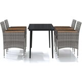  5-dijelni vrtni blagovaonski set s jastucima sivo-crni | shoptok.hr