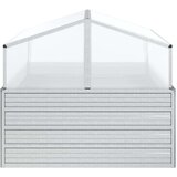 vidaXL Visoka greda z rastlinjakom 100x100x85 cm srebrna | Shoptok.si