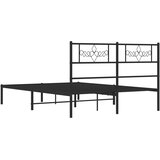  Metalni okvir za krevet s uzglavljem crni 120x200 cm | shoptok.hr