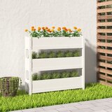 Maison Chic Visoka greda - Greda - Cvetlični Lonec bela 112x25x104,5 cm trdna borovina, (21789136) | Shoptok.si