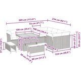  Sjedeća garnitura za vrt 12 pcs Siva poliratan | shoptok.hr
