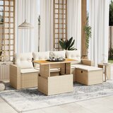 vidaXL 6-dijelni set vrtnih sofa s jastucima bež od poliratana | shoptok.hr