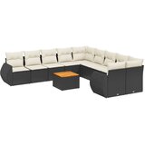  11-dijelni set vrtnih sofa od poliratana s jastucima crni Crna 70 x 62 x 69 cm | shoptok.hr