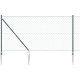 vidaXL Ograja iz verige z 7 zabojniki 1.4x10 m Galvanizirano jeklo | Shoptok.si