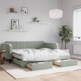  Dnevni krevet na razvlačenje svjetlosivi 90 x 190 cm baršunasti | shoptok.hr