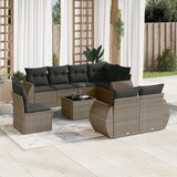 vidaXL 9-dijelni set vrtnih sofa od poliratana s jastucima sivi | shoptok.hr
