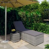 Maison Chic Ležalnik - Sončna ležalnik z blazino in čajno mizico poli ratan siv, (22043019) | Shoptok.si