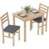 jedilni komplet kavčuk les, MDF 80D x 60Š x 74,5V cm Naraven les, (5000242605)
