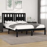  Okvir za krevet od masivne borovine crni 140 x 190 cm | shoptok.hr