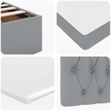 vidaXL Otomanski posteljni okvir z vzmetnico siv 140x190 cm blago | Shoptok.si